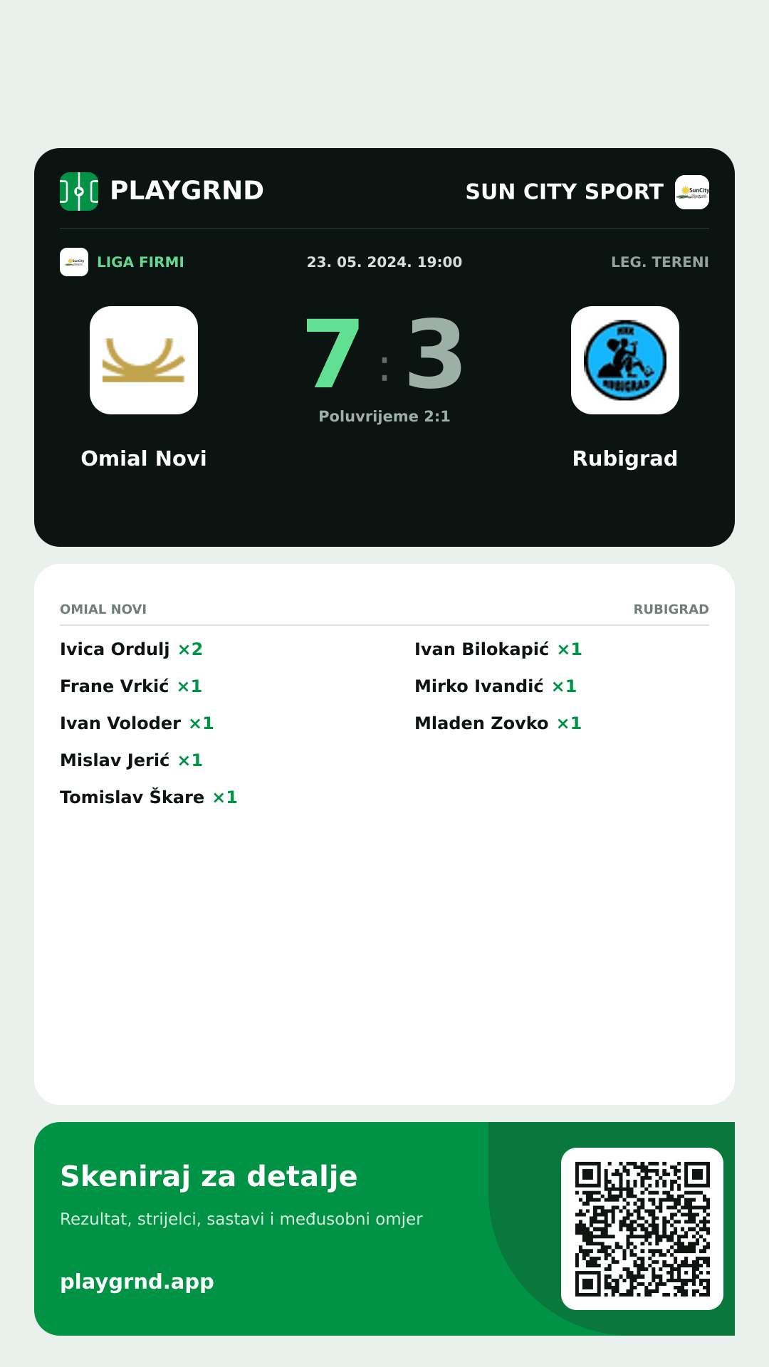 Story slika: Omial Novi 7:3 Rubigrad