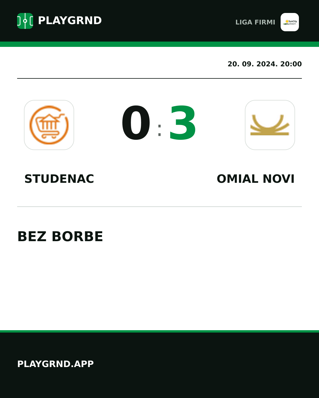 Instagram slika: Studenac 0:3 Omial Novi