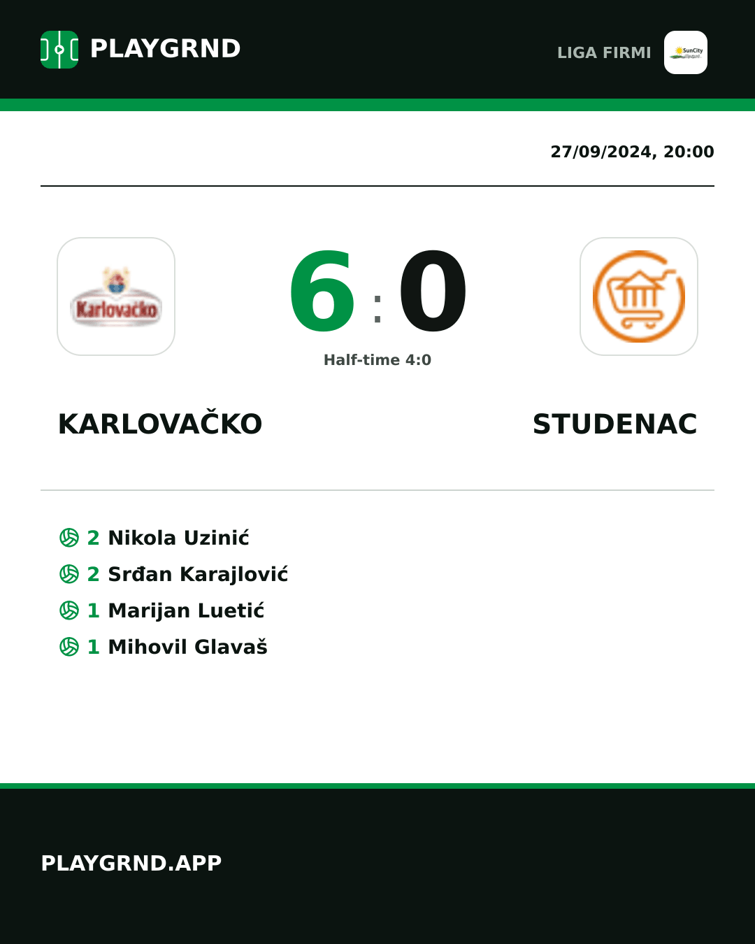 Instagram artwork: Karlovačko 6:0 Studenac
