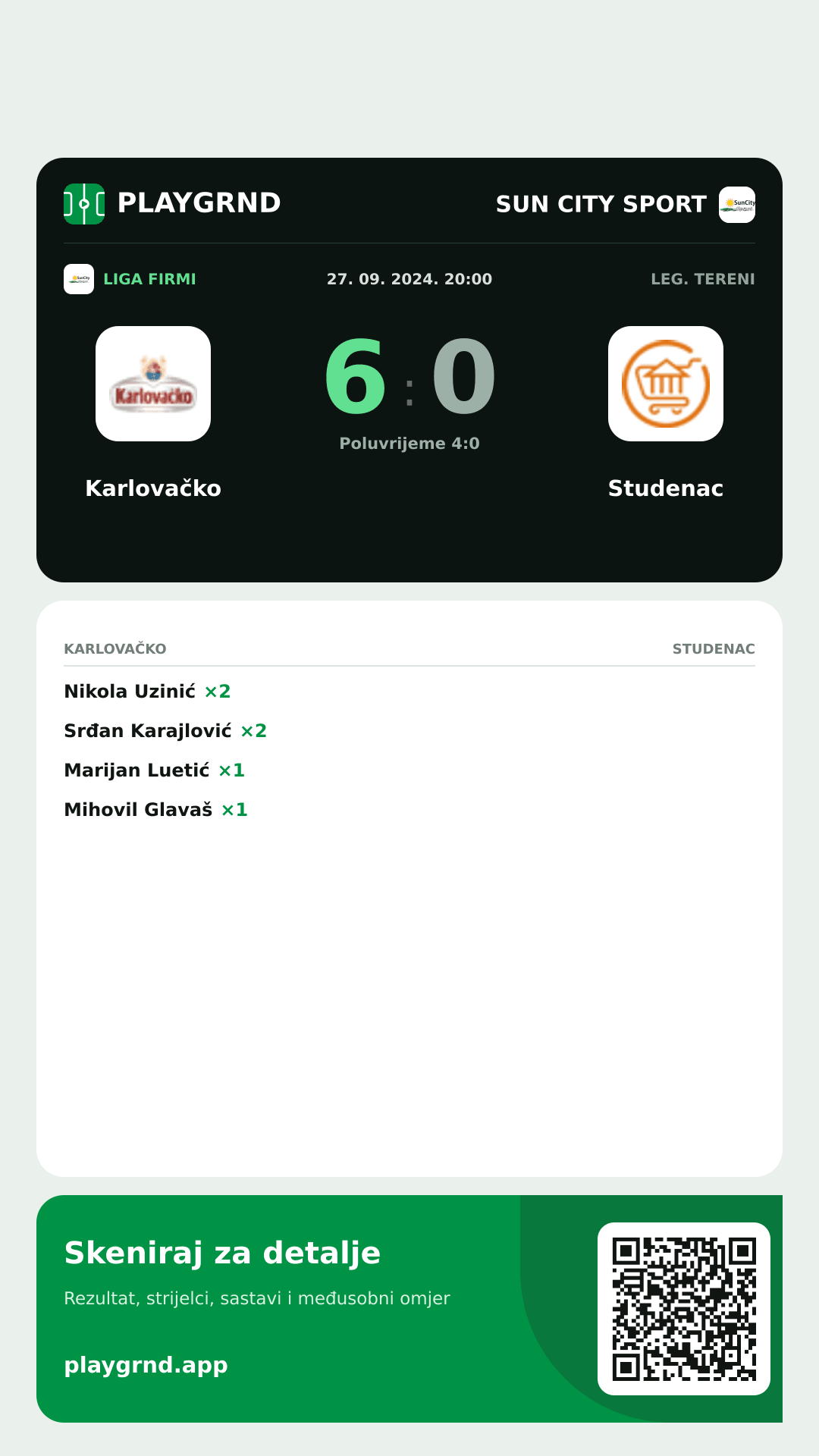 Story image: Karlovačko 6:0 Studenac