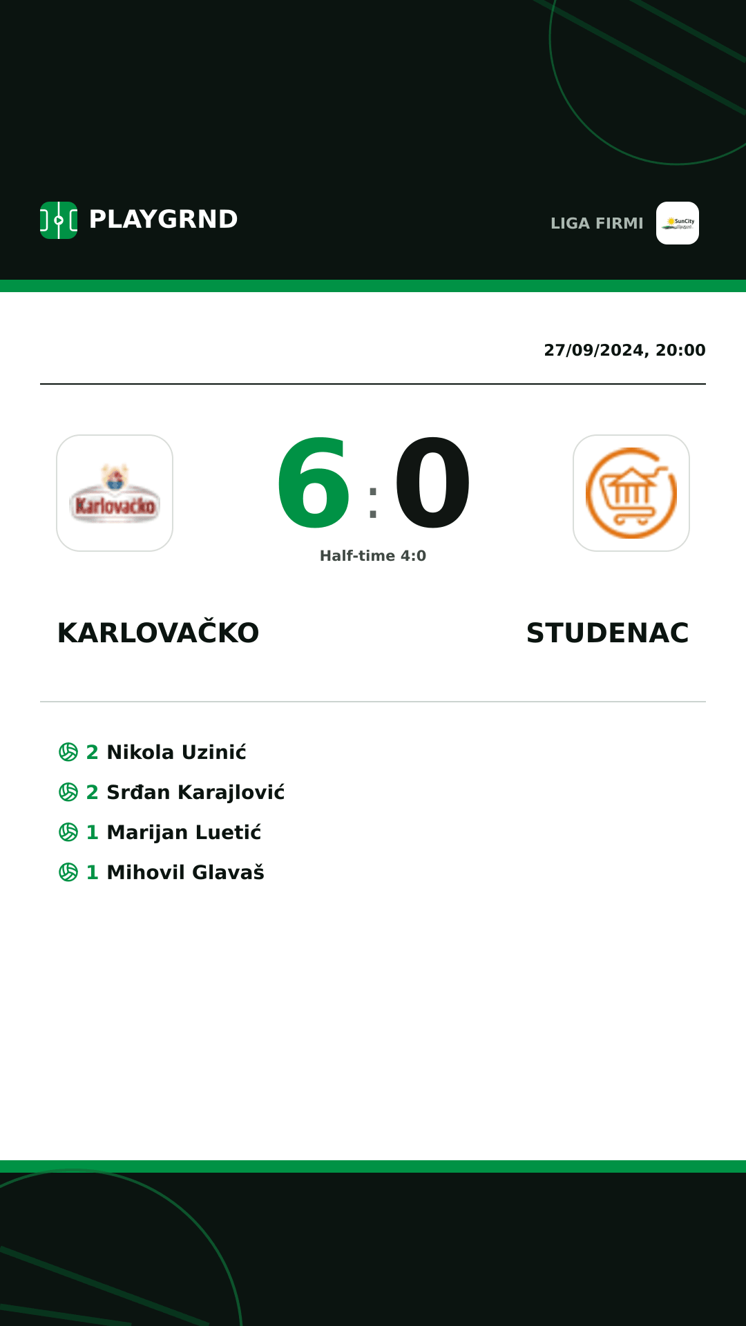 Instagram artwork: Karlovačko 6:0 Studenac