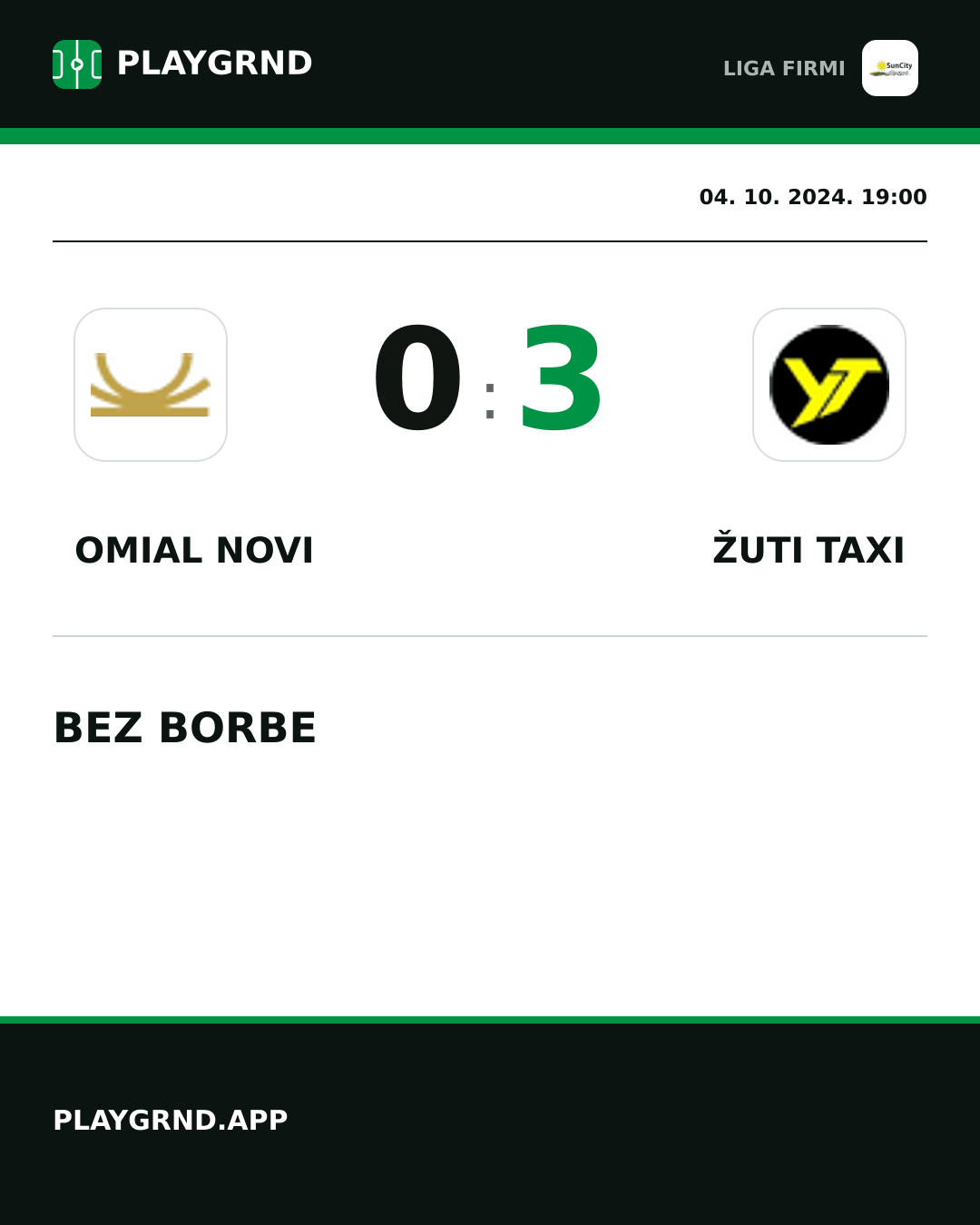 Instagram slika: Omial Novi 0:3 Žuti Taxi