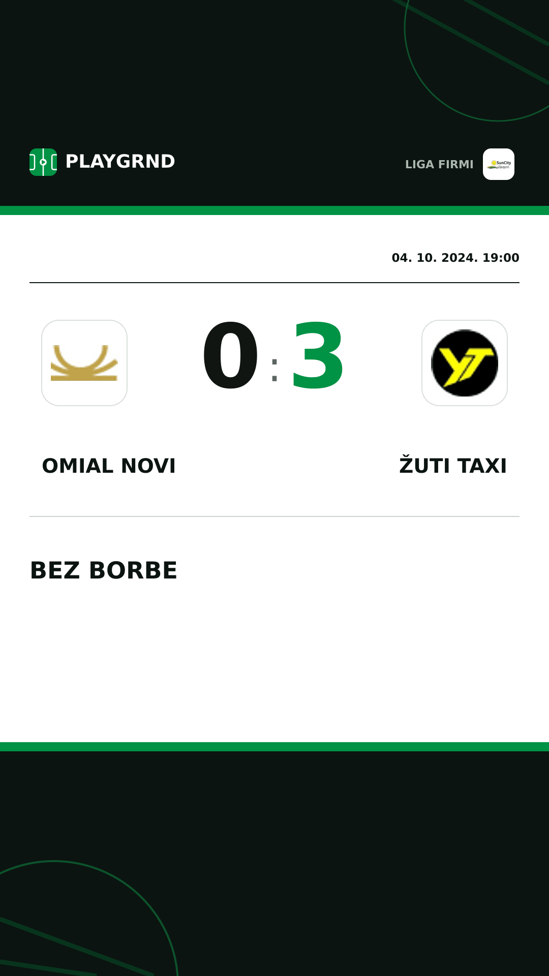Instagram slika: Omial Novi 0:3 Žuti Taxi
