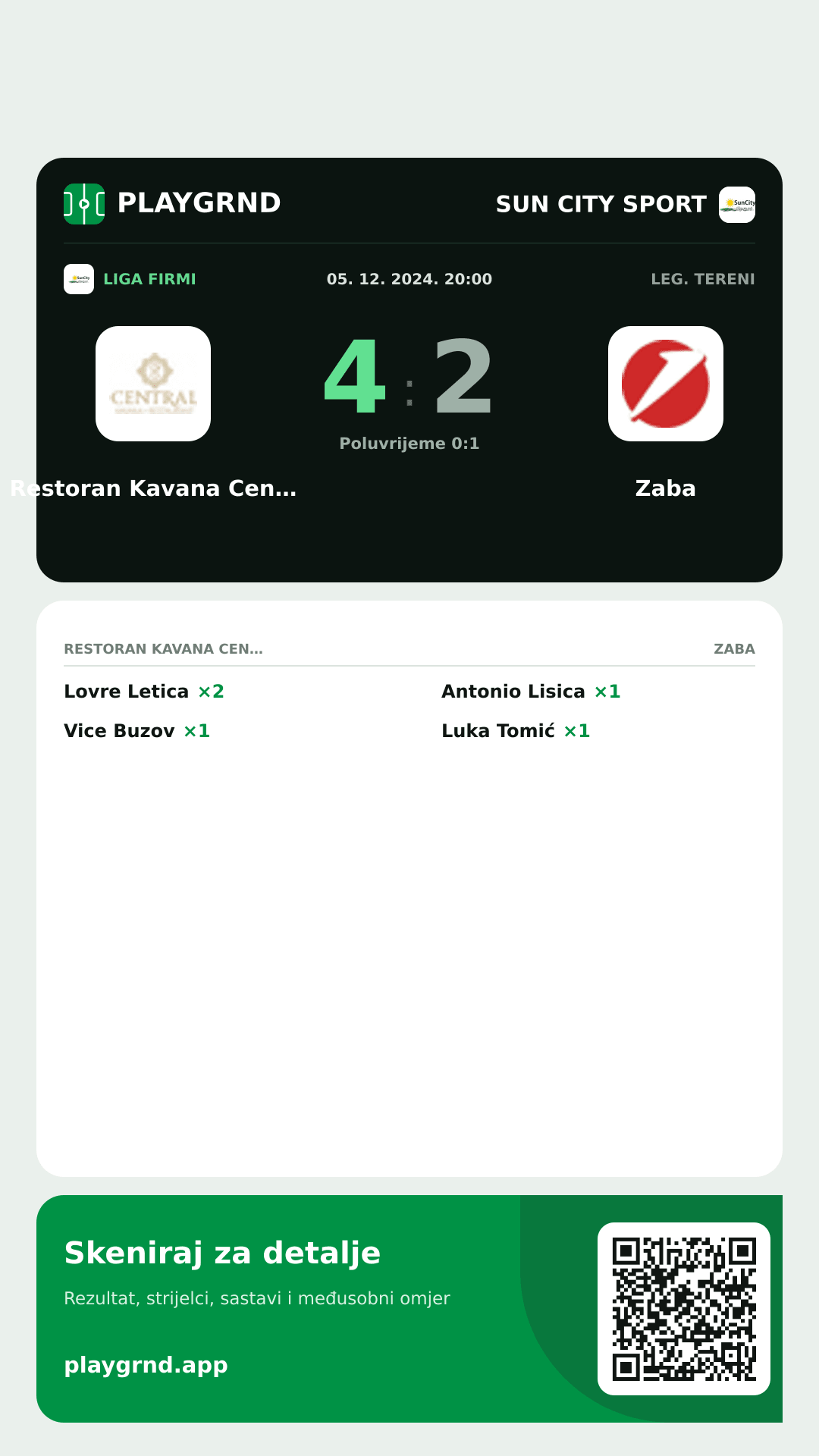 Story slika: Restoran Kavana Central 4:2 Zaba