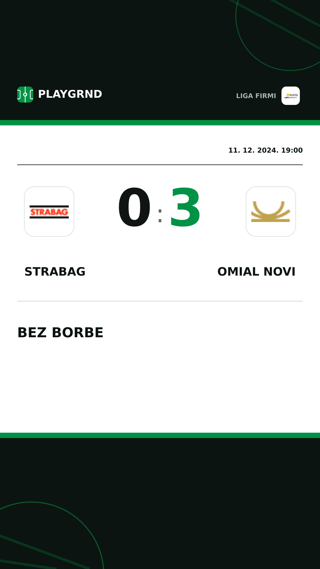 Instagram slika: Strabag 0:3 Omial Novi