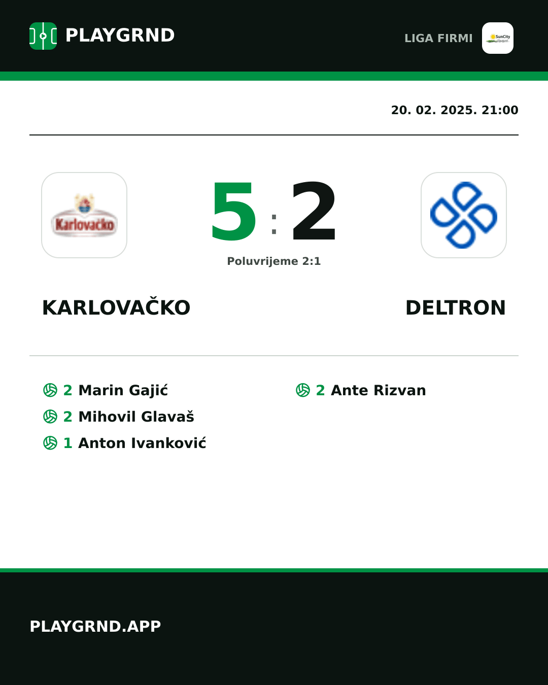 Instagram slika: Karlovačko 5:2 Deltron