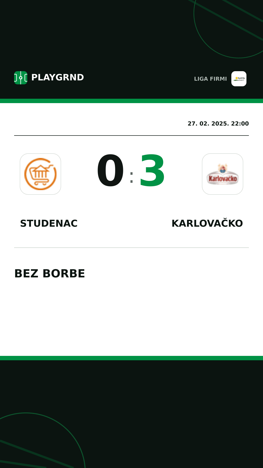 Instagram slika: Studenac 0:3 Karlovačko