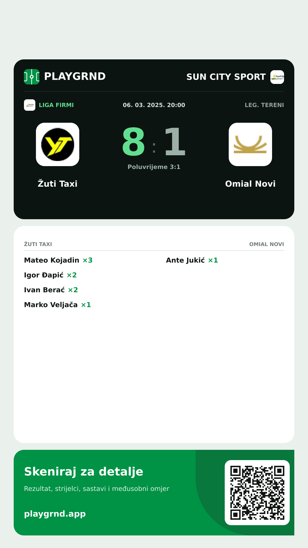 Story slika: Žuti Taxi 8:1 Omial Novi