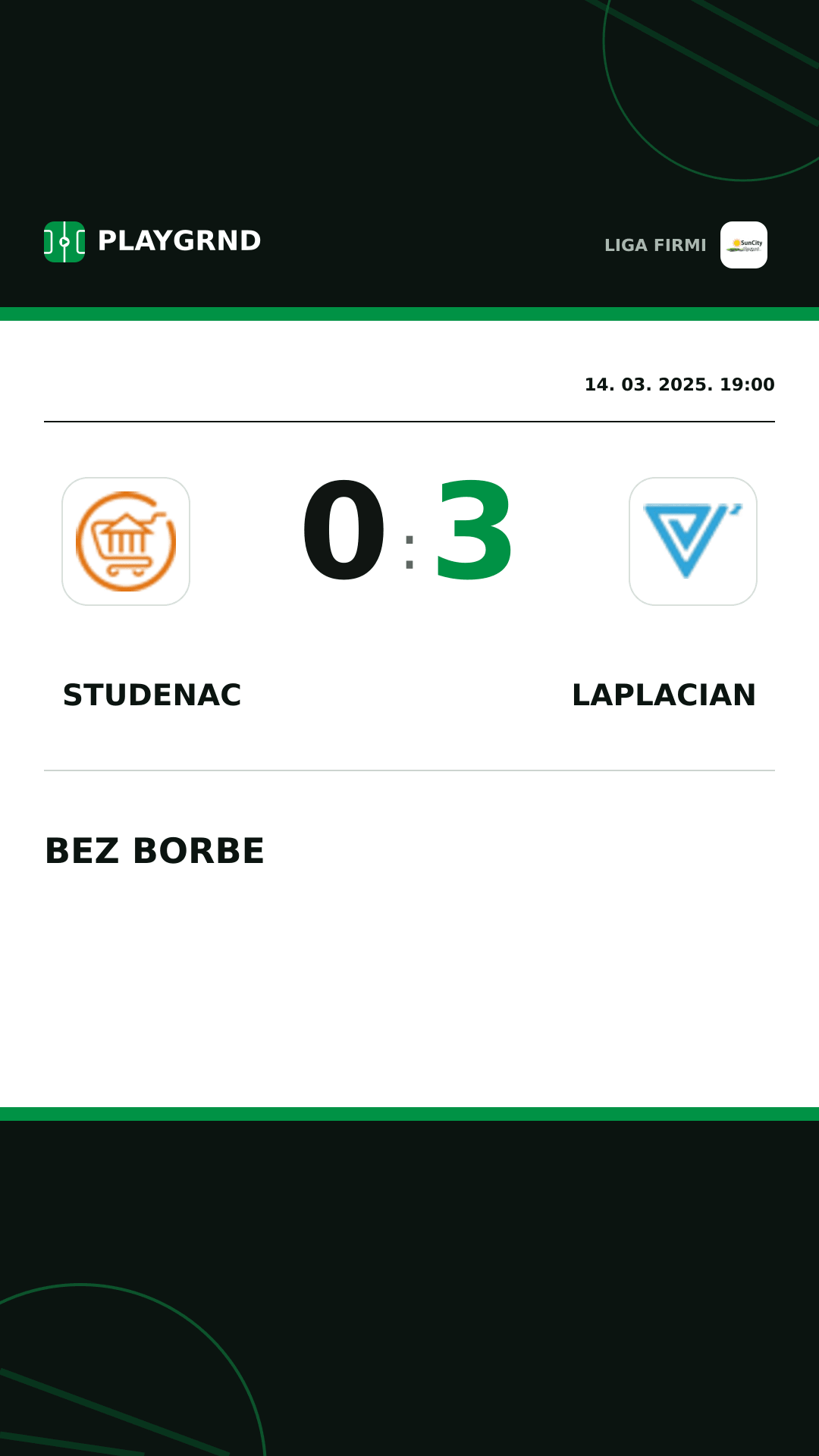 Instagram slika: Studenac 0:3 Laplacian