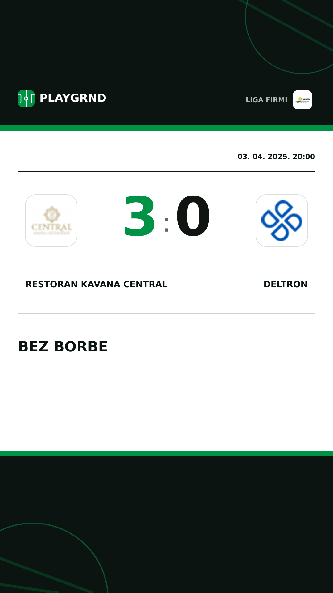 Instagram slika: Restoran Kavana Central 3:0 Deltron