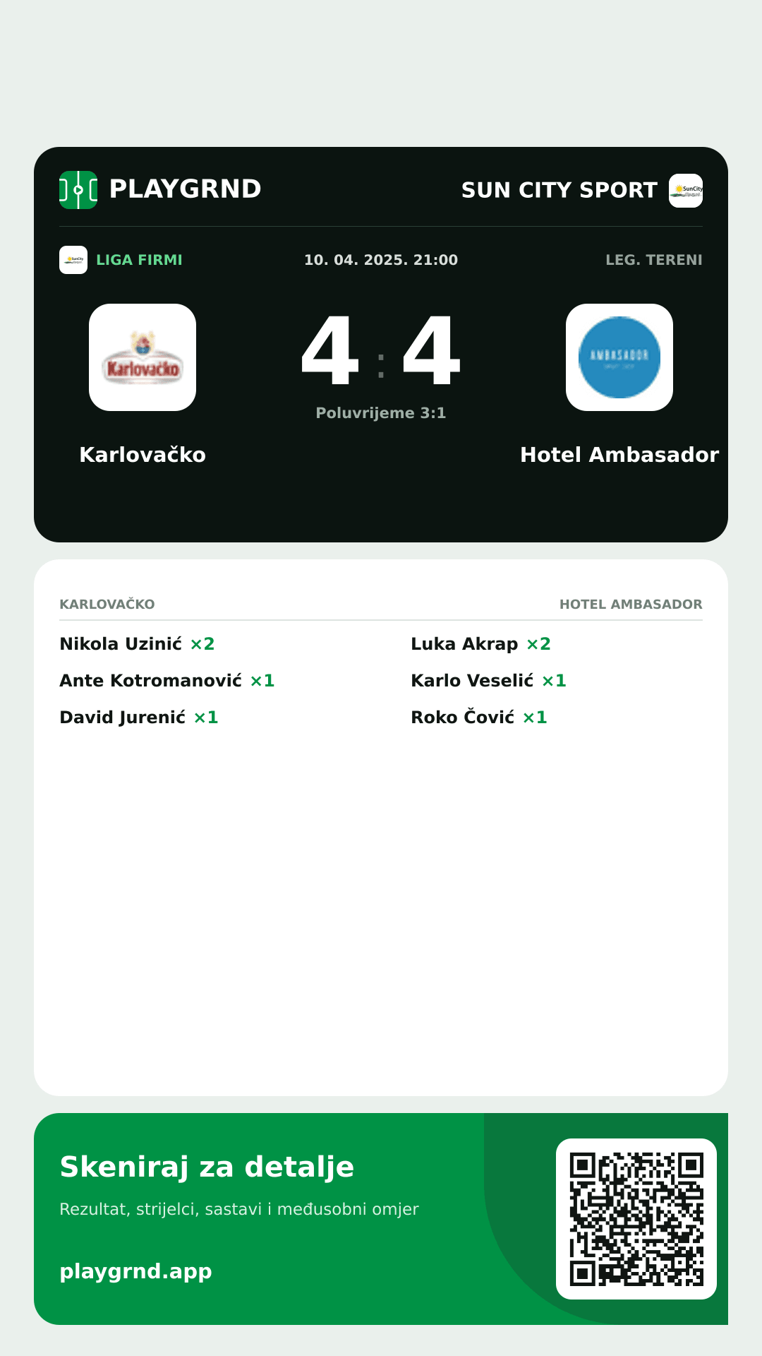 Story slika: Karlovačko 4:4 Hotel Ambasador