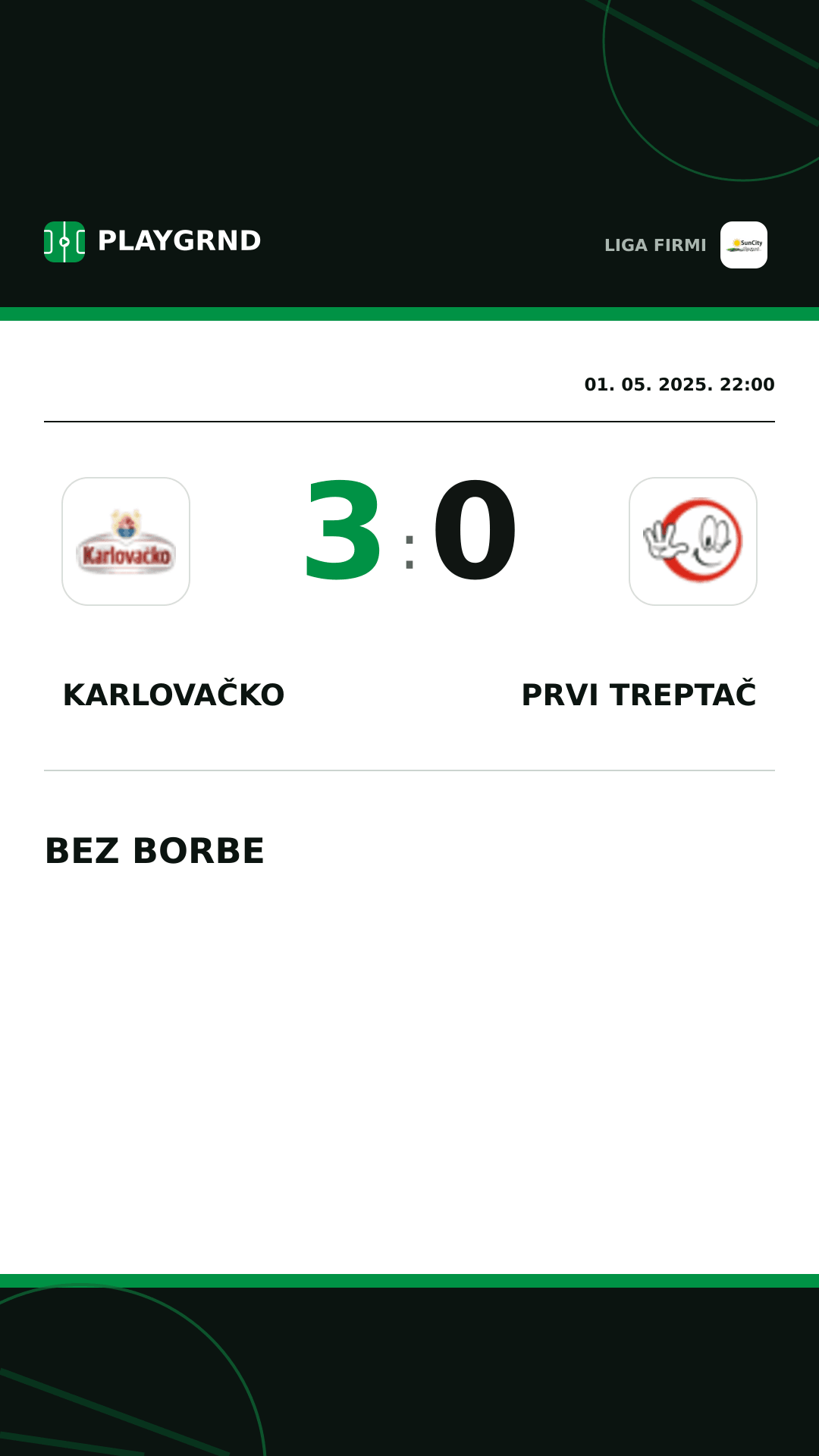 Instagram slika: Karlovačko 3:0 Prvi Treptač