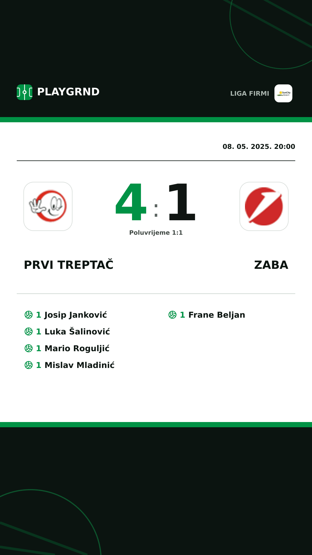 Instagram slika: Prvi Treptač 4:1 Zaba