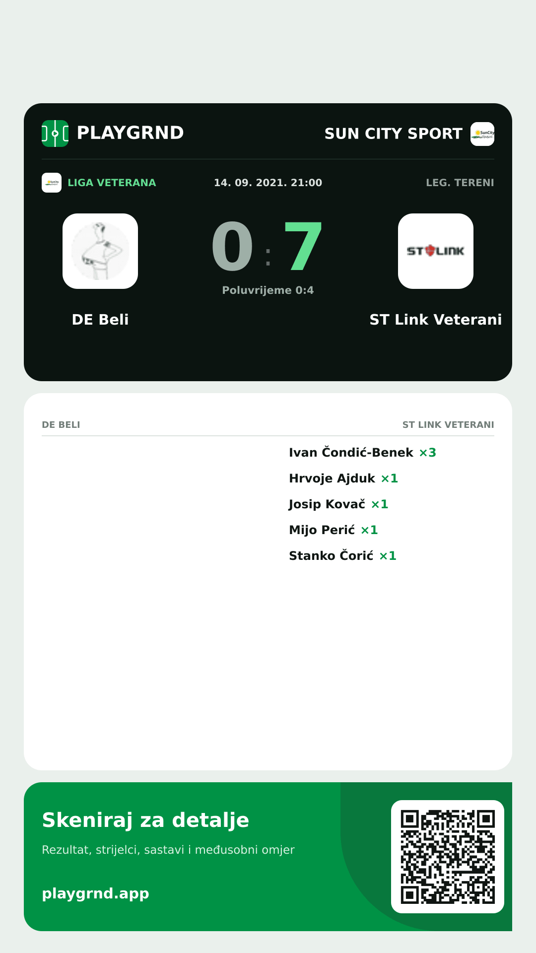 Story slika: DE Beli 0:7 ST Link Veterani