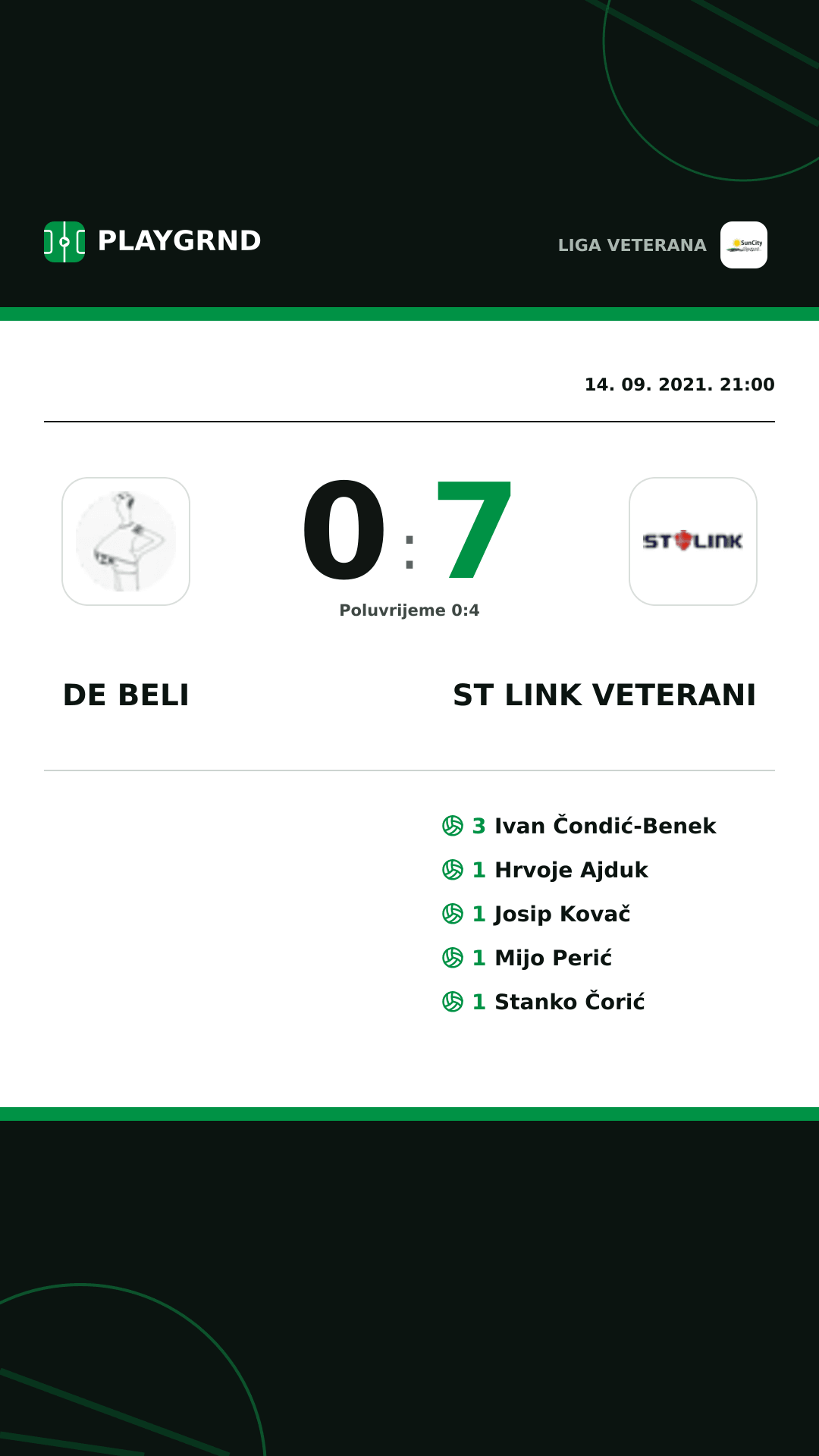 Instagram slika: DE Beli 0:7 ST Link Veterani