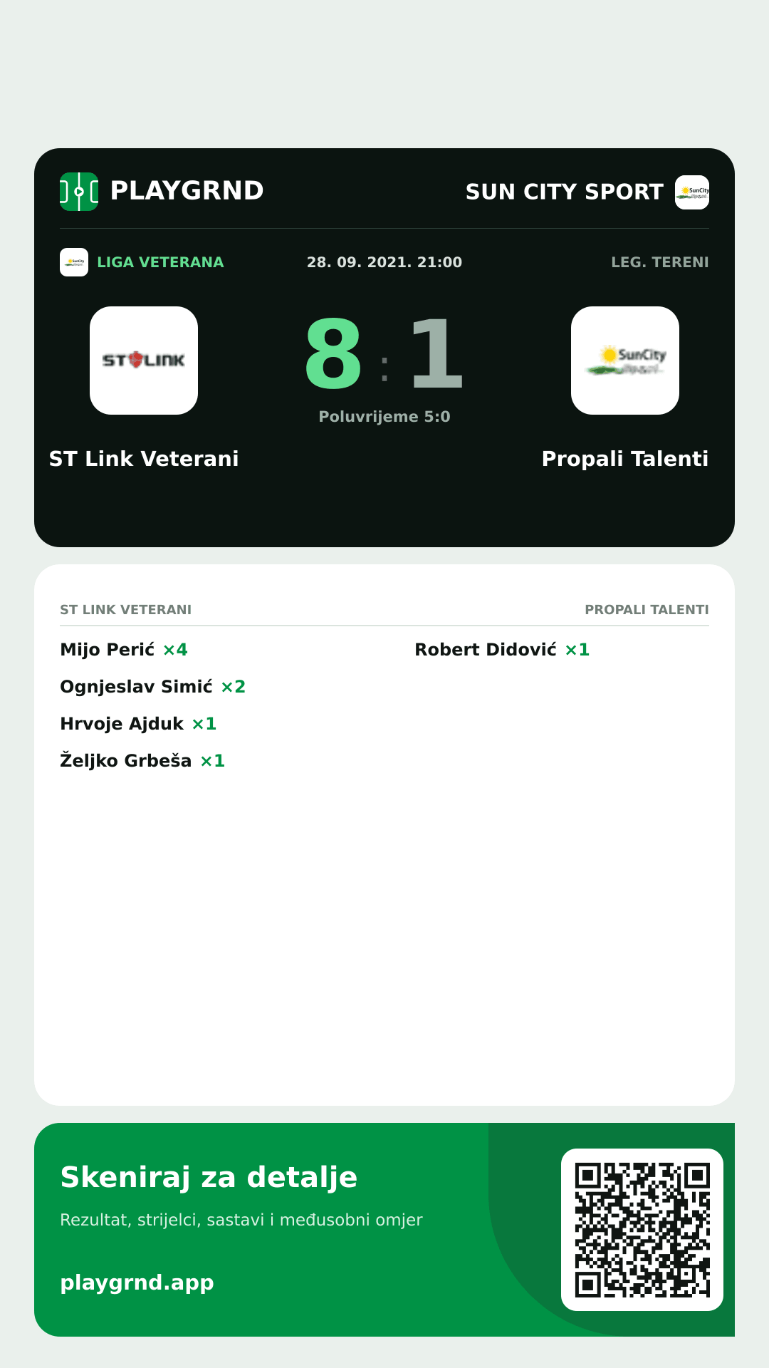Story image: ST Link Veterani 8:1 Propali Talenti