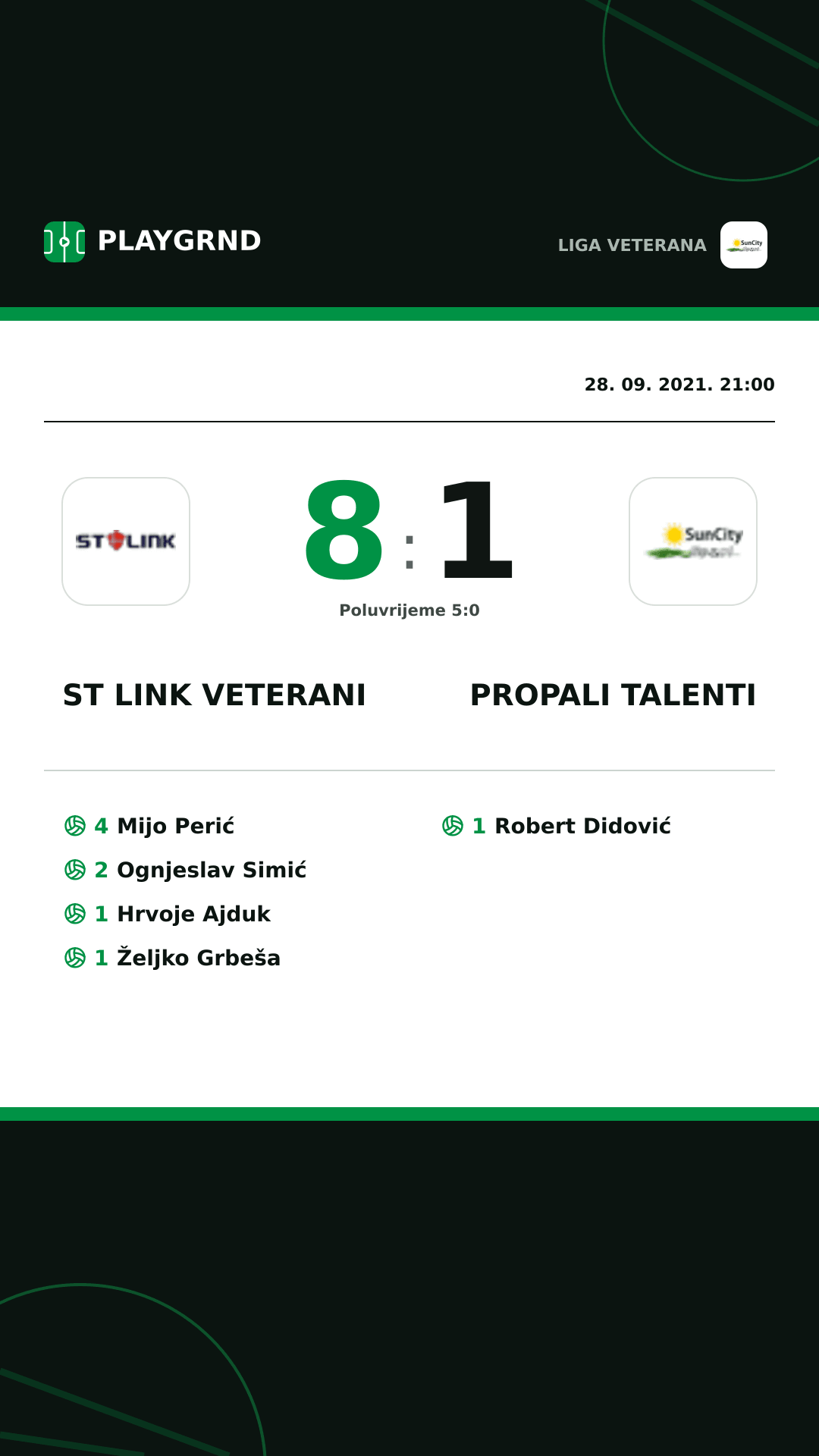 Instagram slika: ST Link Veterani 8:1 Propali Talenti