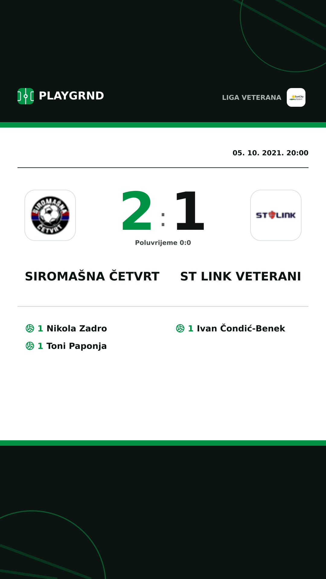 Instagram slika: Siromašna Četvrt 2:1 ST Link Veterani