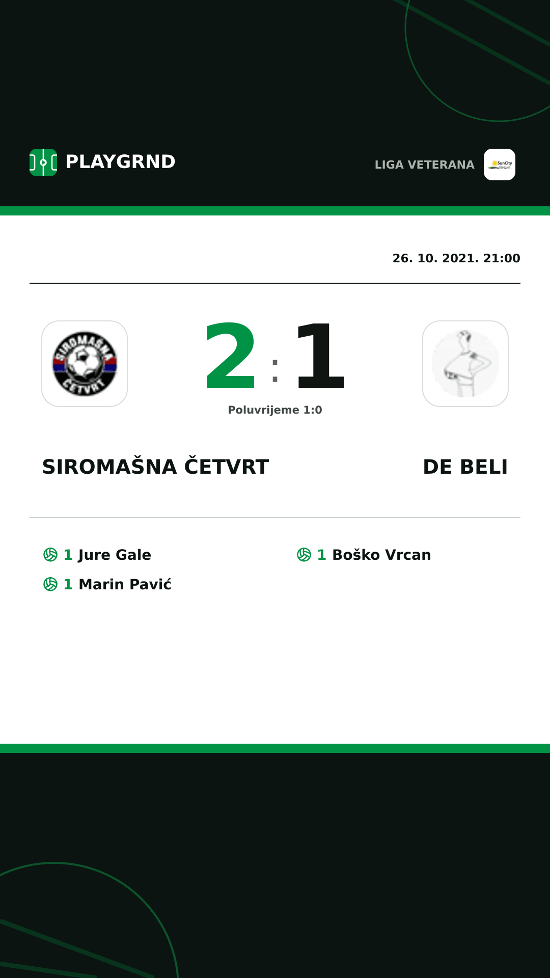 Instagram slika: Siromašna Četvrt 2:1 DE Beli