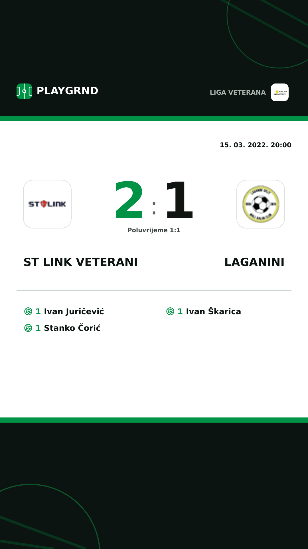 Instagram slika: ST Link Veterani 2:1 Laganini