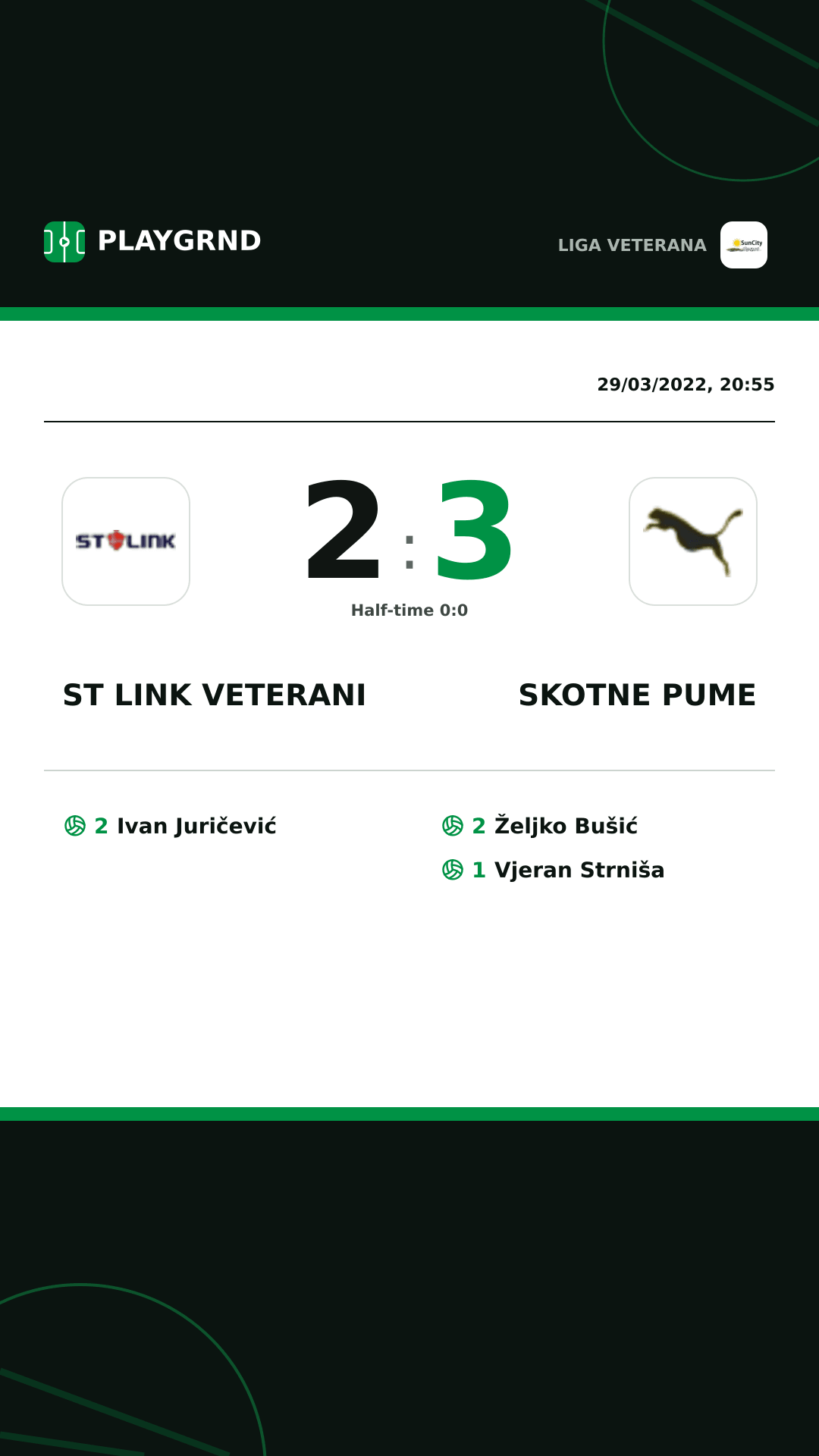 Instagram artwork: ST Link Veterani 2:3 Skotne Pume