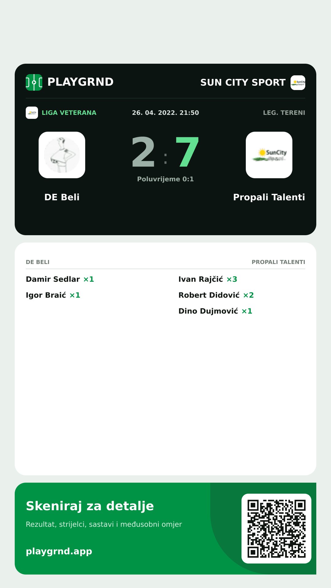 Story slika: DE Beli 2:7 Propali Talenti
