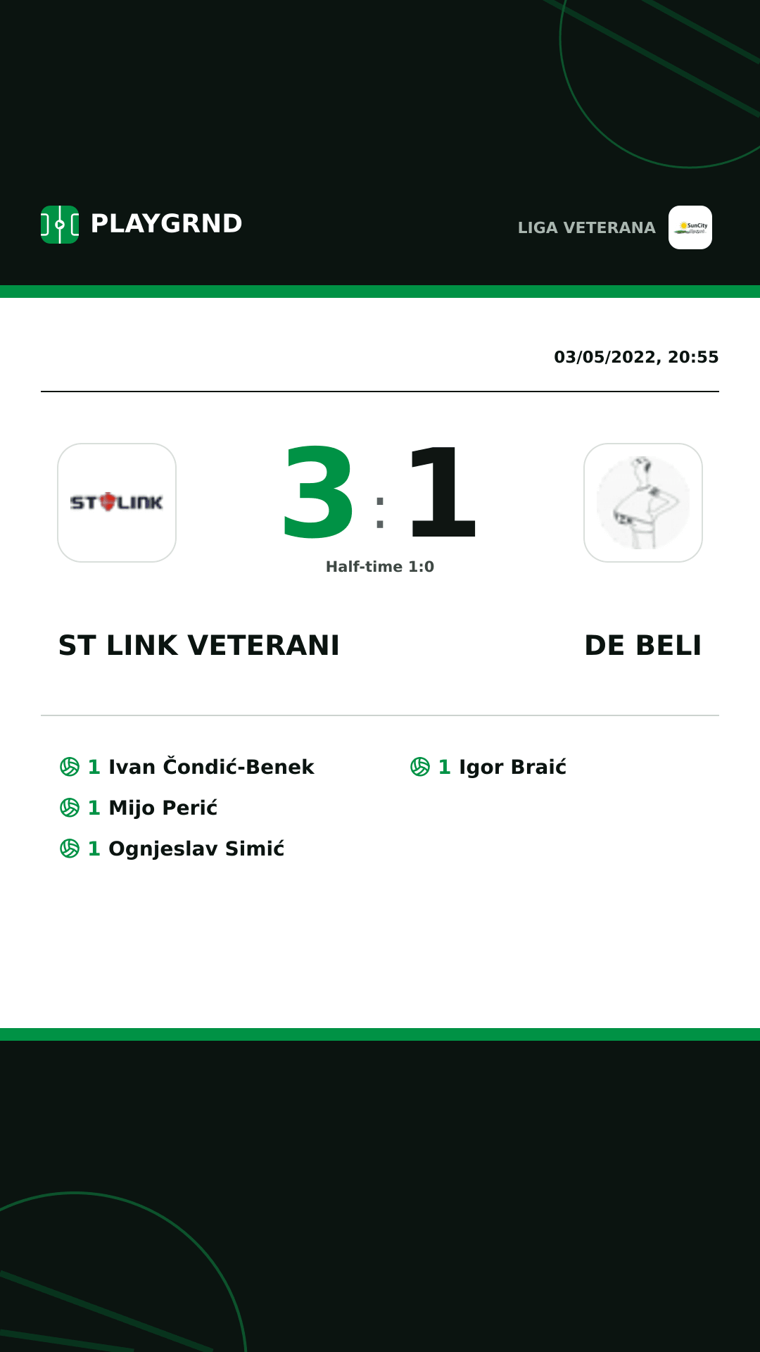 Instagram artwork: ST Link Veterani 3:1 DE Beli