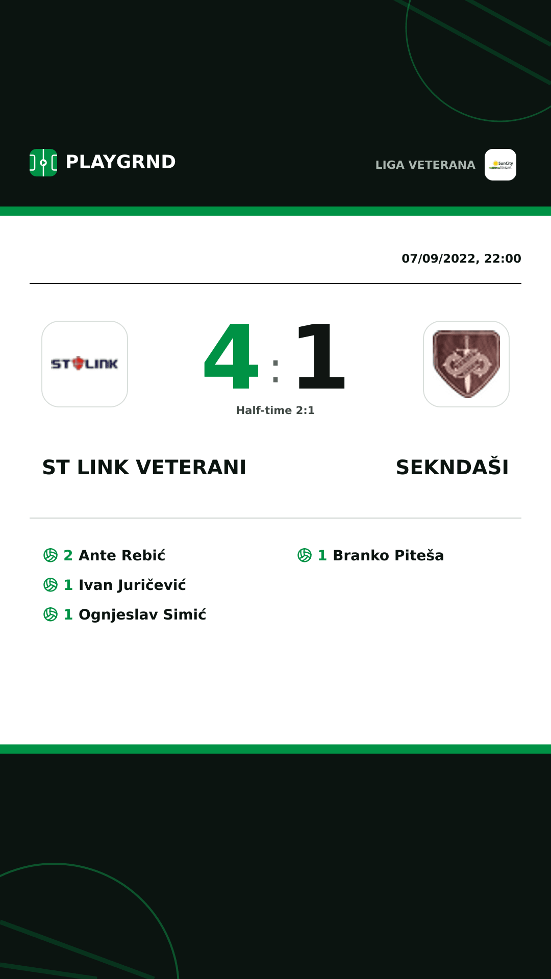 Instagram artwork: ST Link Veterani 4:1 Sekndaši