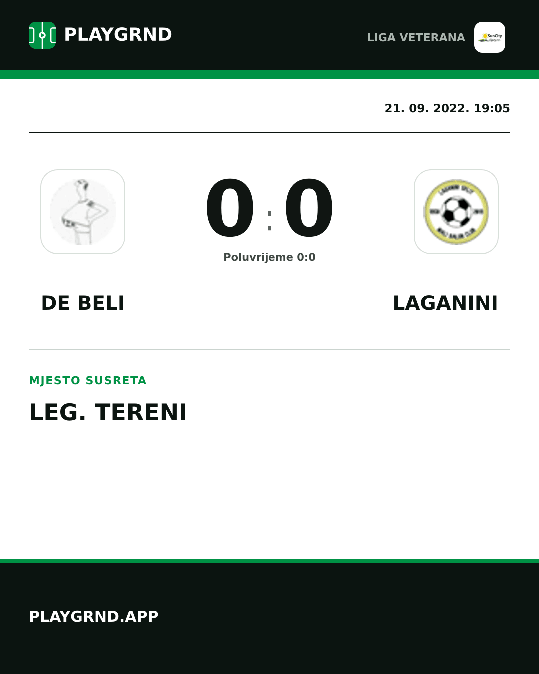 Instagram slika: DE Beli 0:0 Laganini