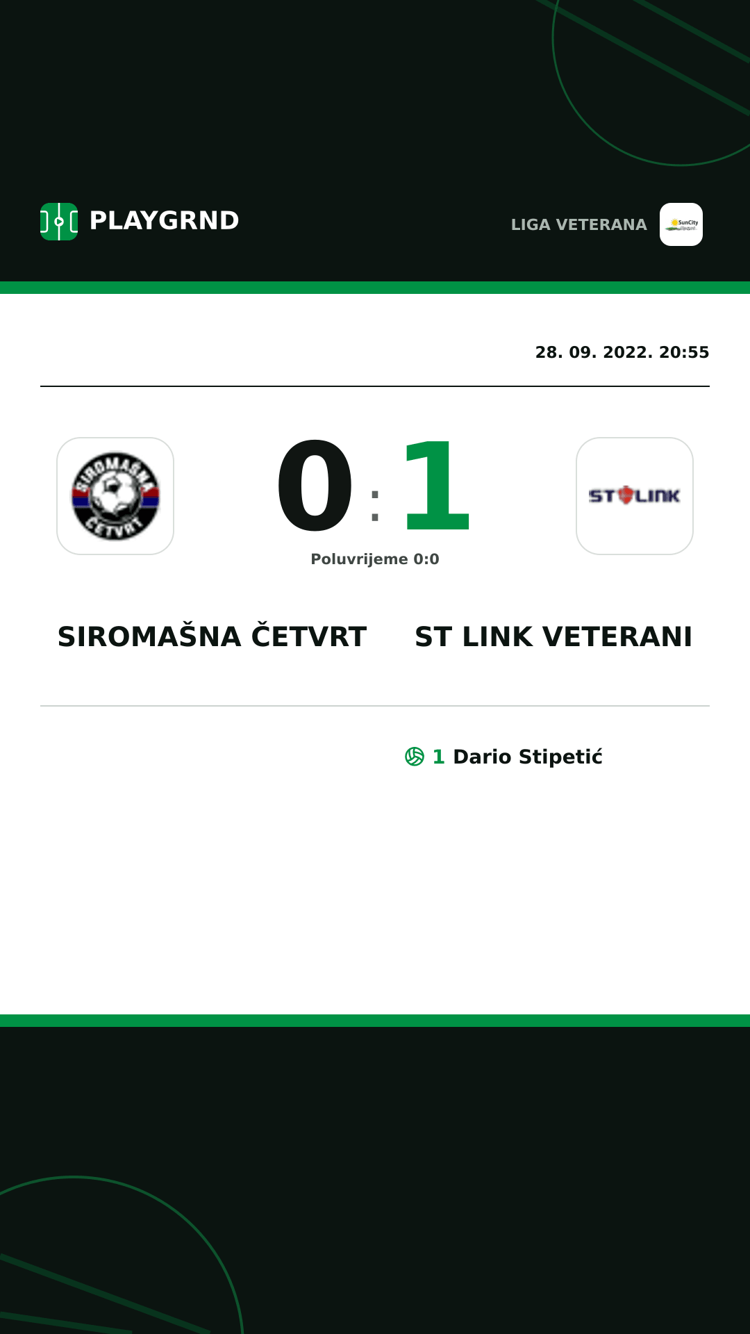 Instagram slika: Siromašna Četvrt 0:1 ST Link Veterani