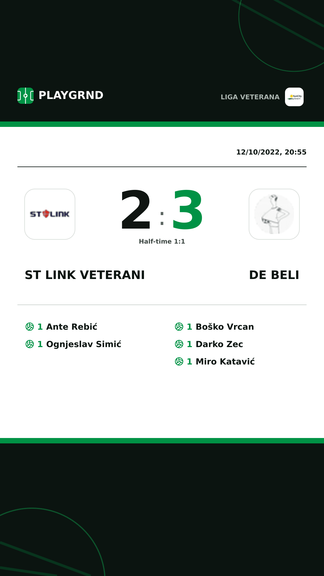 Instagram artwork: ST Link Veterani 2:3 DE Beli