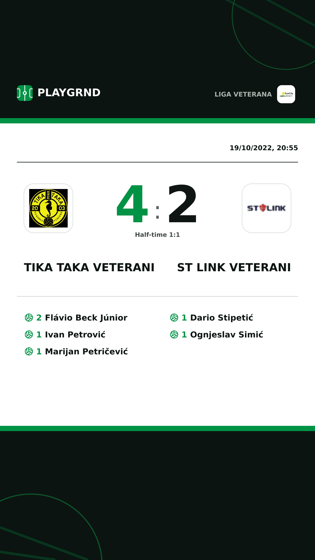 Instagram artwork: Tika Taka Veterani 4:2 ST Link Veterani