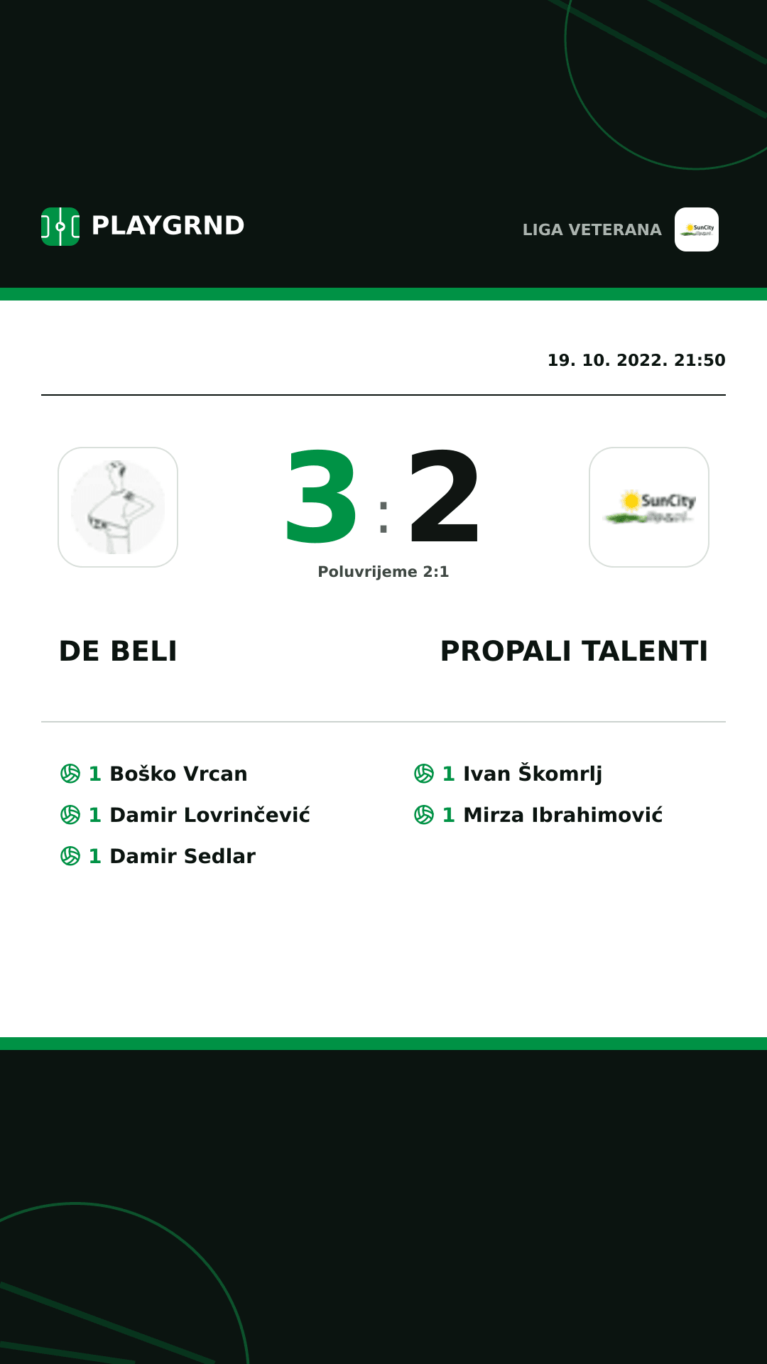 Instagram slika: DE Beli 3:2 Propali Talenti