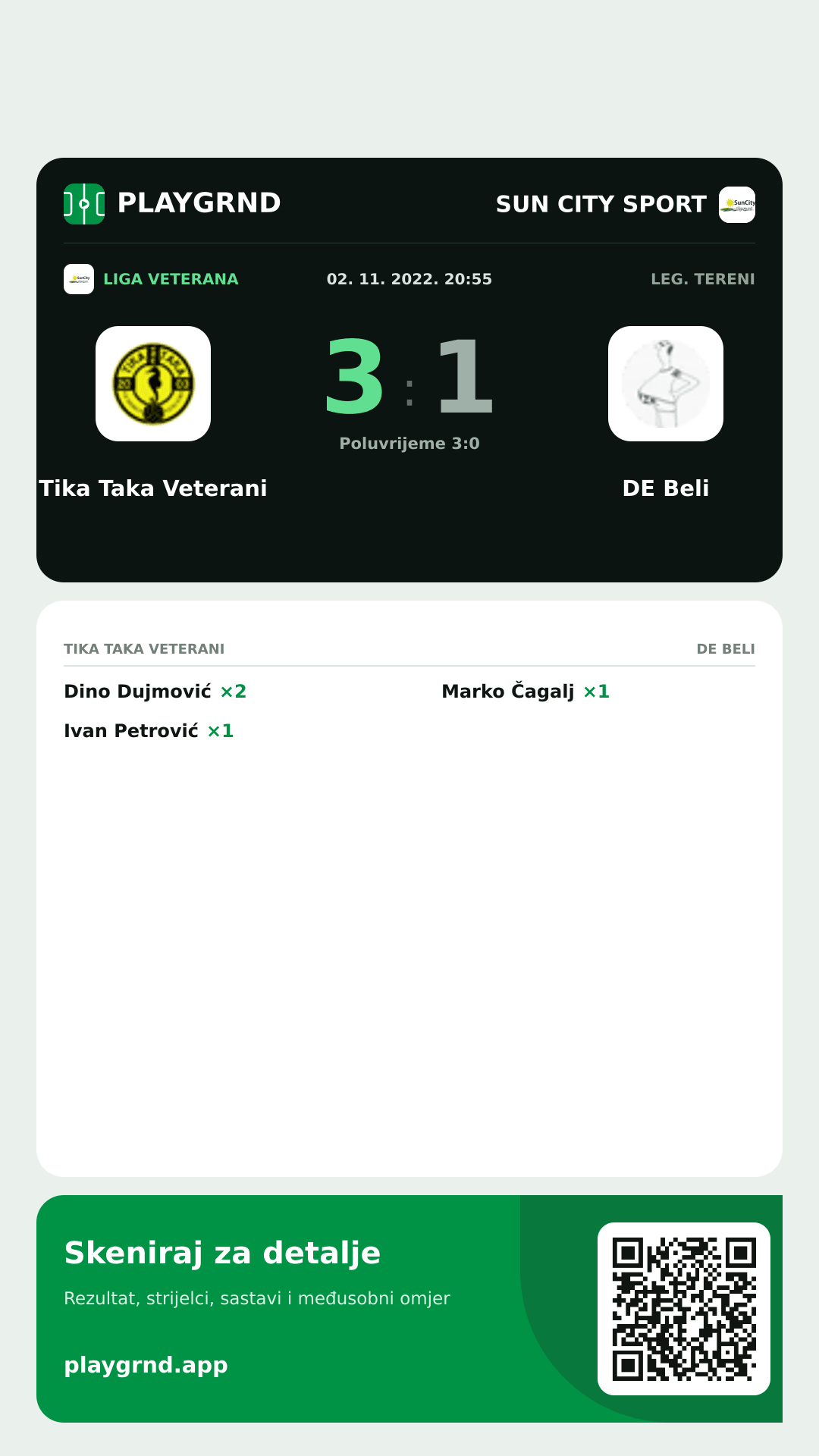 Story slika: Tika Taka Veterani 3:1 DE Beli