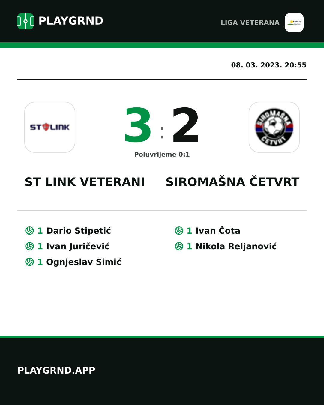 Instagram slika: ST Link Veterani 3:2 Siromašna Četvrt