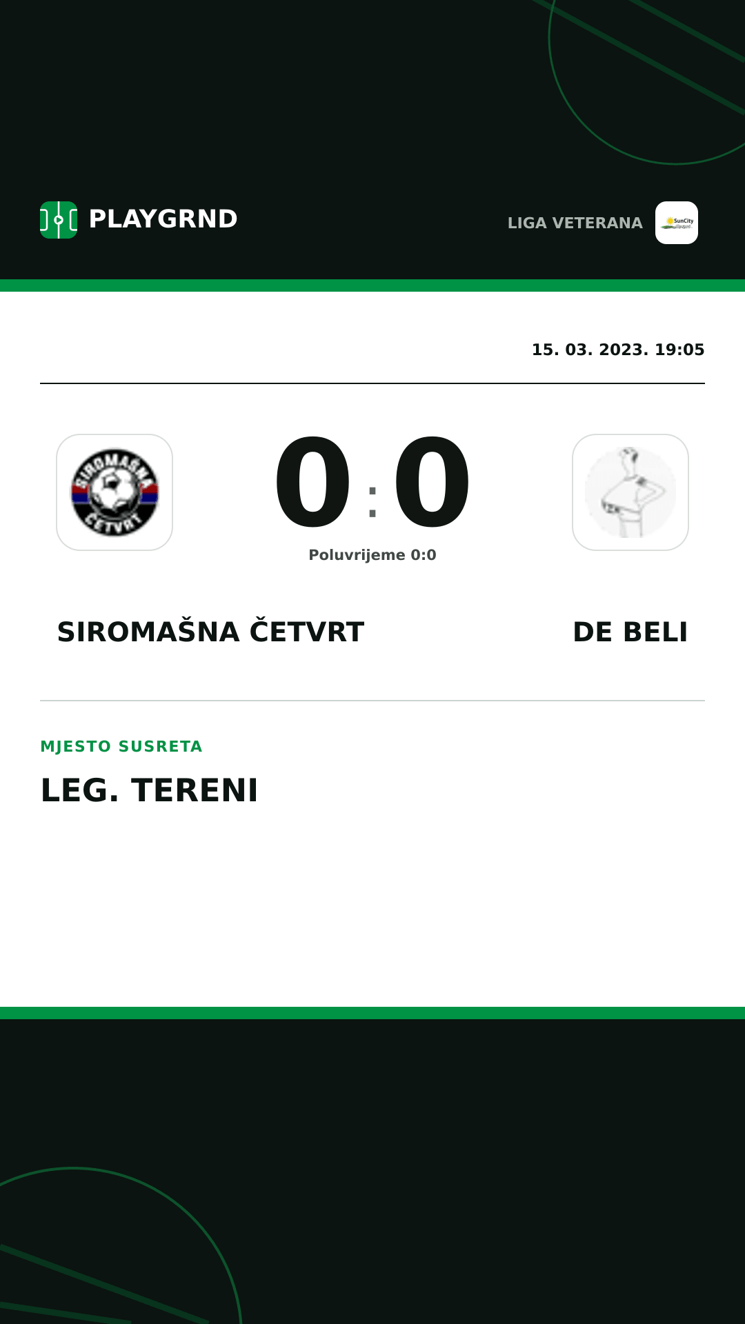 Instagram slika: Siromašna Četvrt 0:0 DE Beli