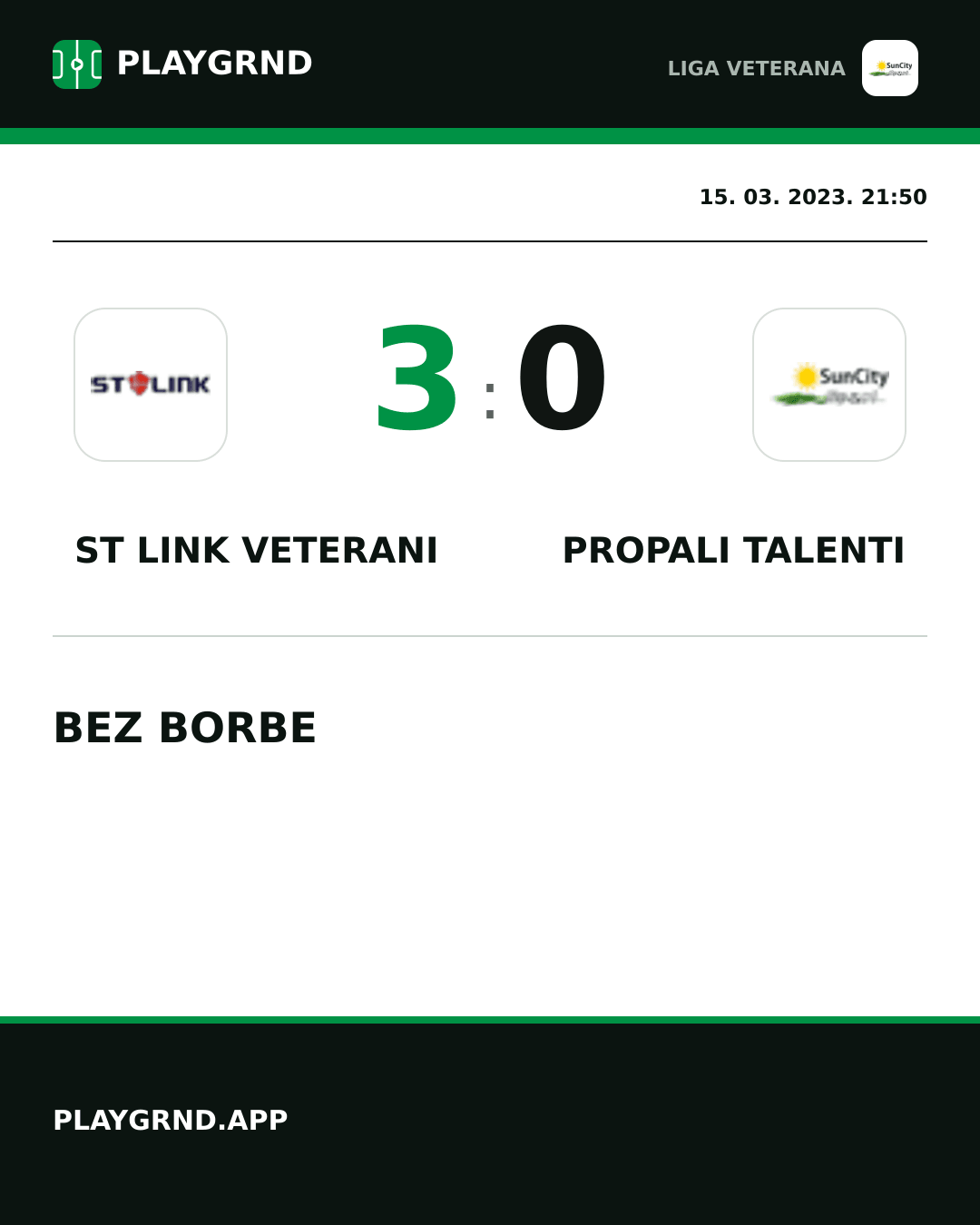 Instagram slika: ST Link Veterani 3:0 Propali Talenti