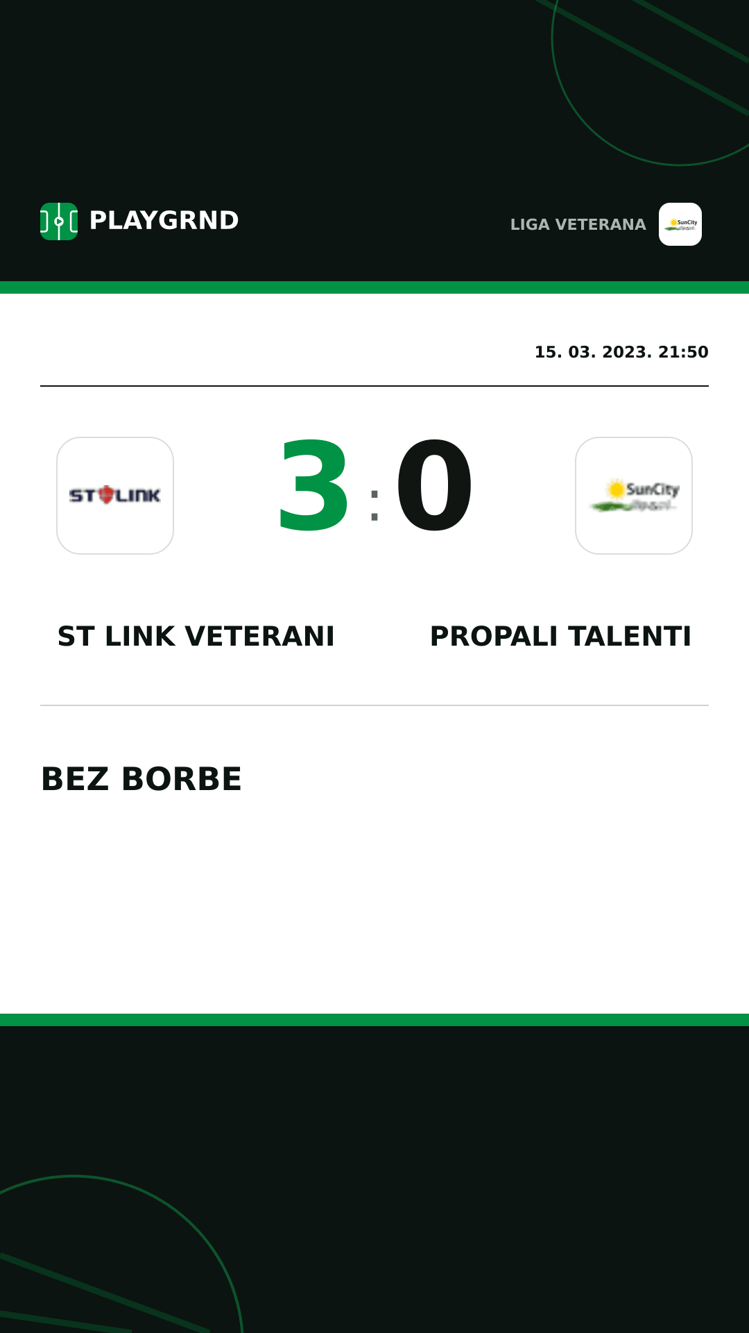 Instagram slika: ST Link Veterani 3:0 Propali Talenti