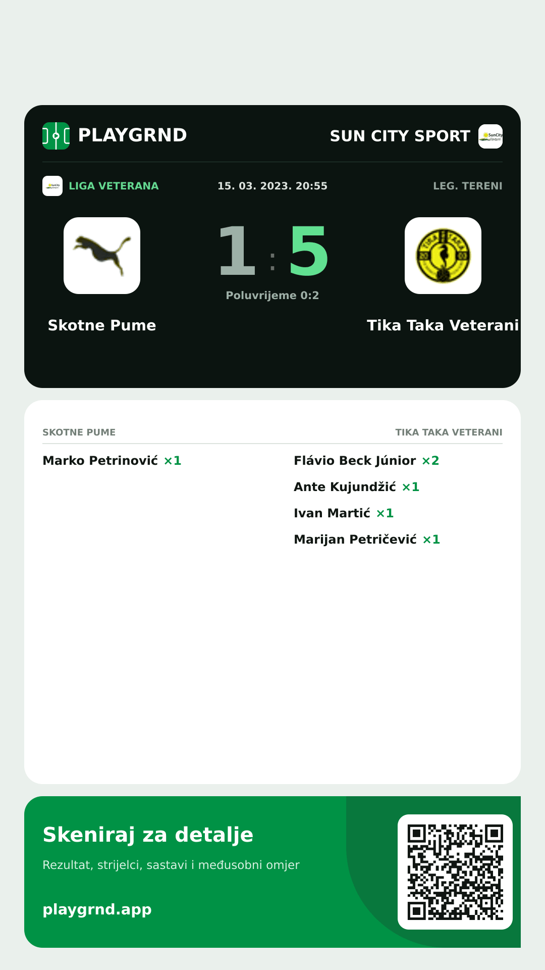 Story slika: Skotne Pume 1:5 Tika Taka Veterani