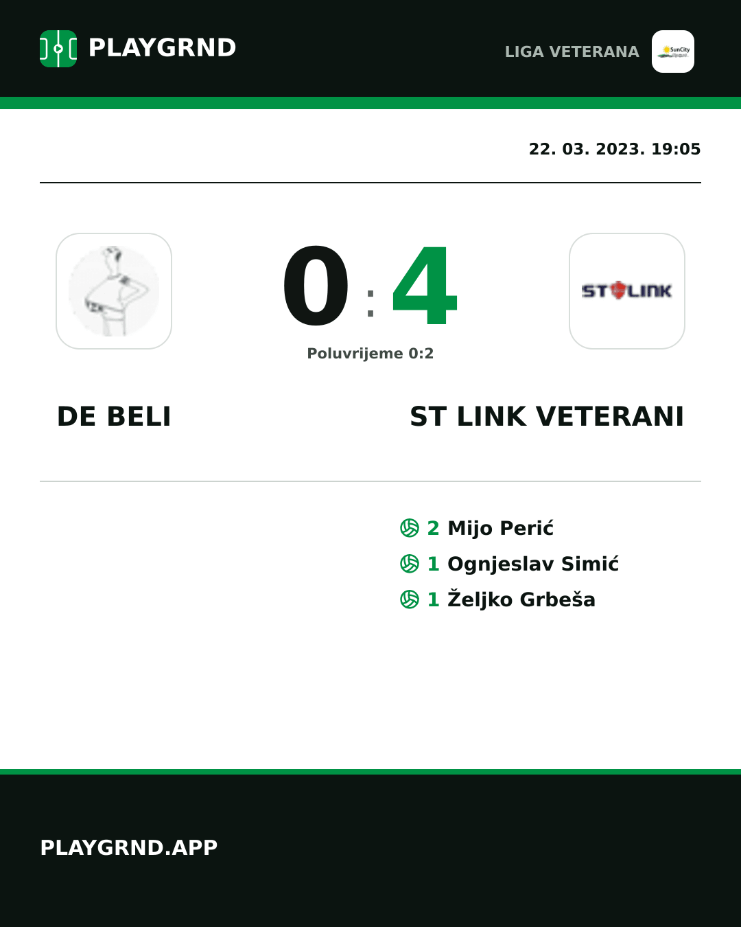 Instagram slika: DE Beli 0:4 ST Link Veterani
