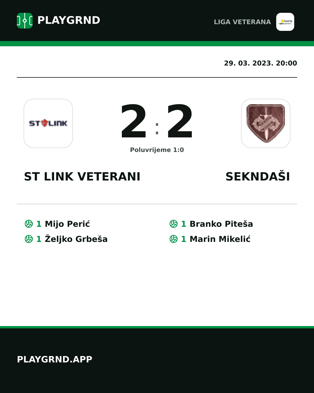 Instagram slika: ST Link Veterani 2:2 Sekndaši