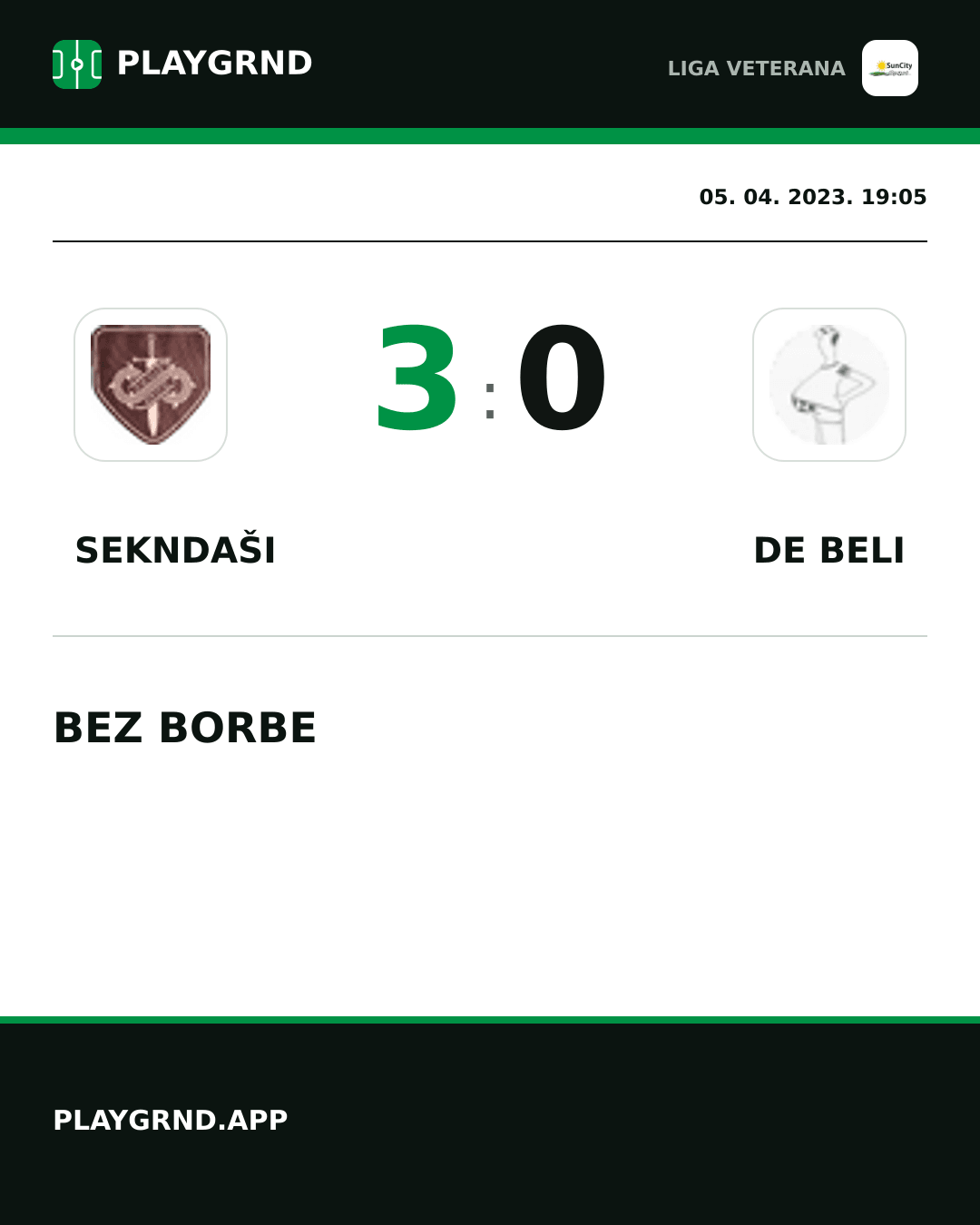 Instagram slika: Sekndaši 3:0 DE Beli