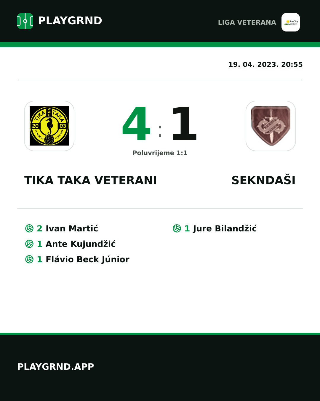 Instagram slika: Tika Taka Veterani 4:1 Sekndaši