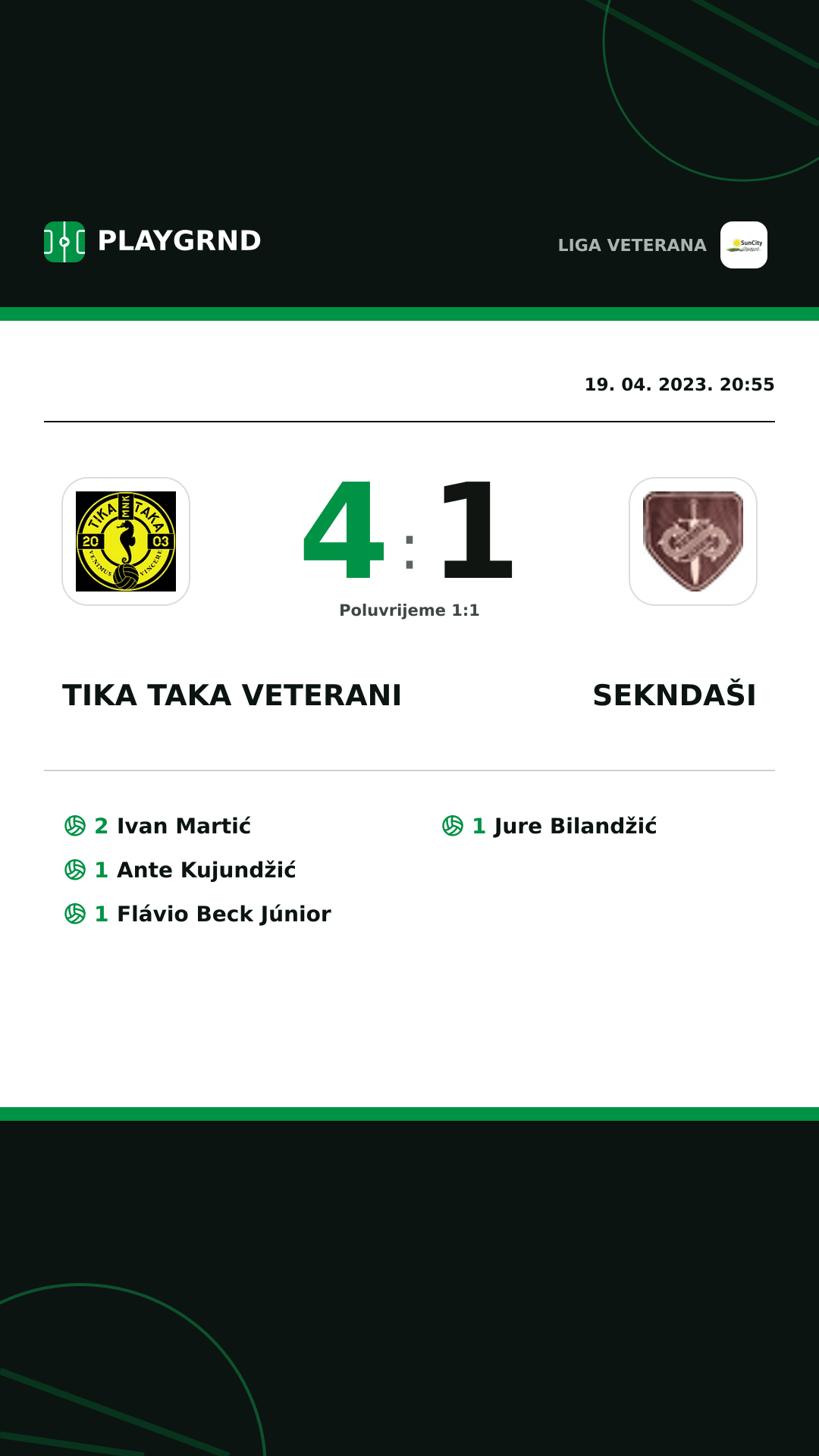 Instagram slika: Tika Taka Veterani 4:1 Sekndaši