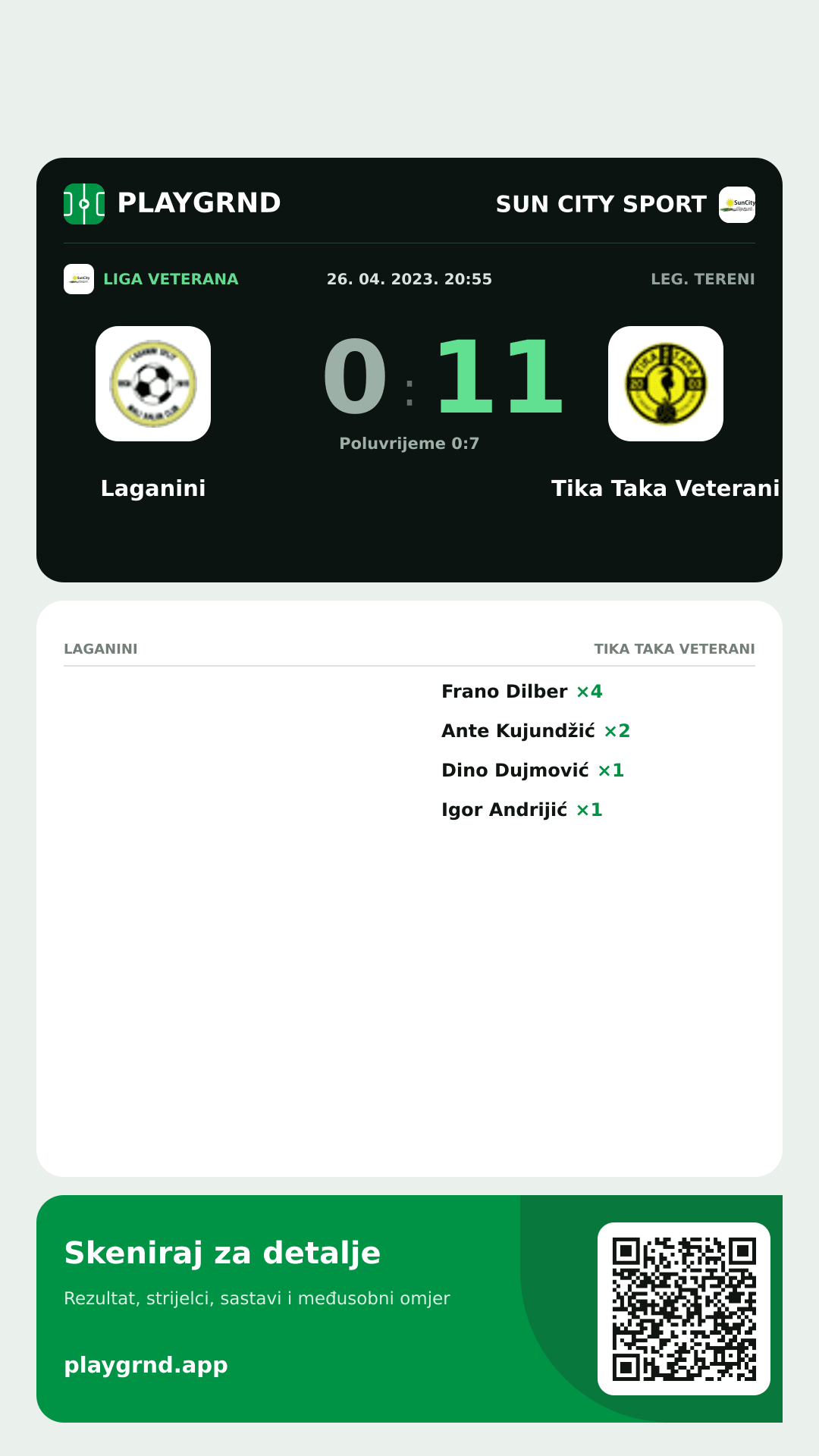 Story slika: Laganini 0:11 Tika Taka Veterani