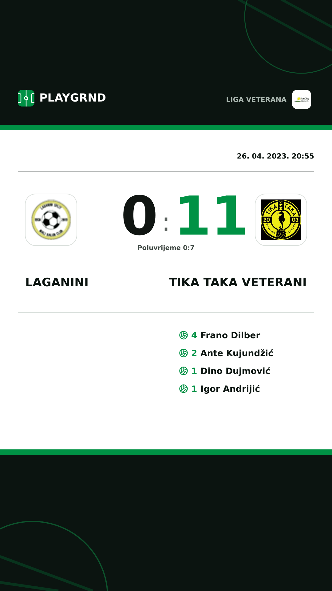 Instagram slika: Laganini 0:11 Tika Taka Veterani