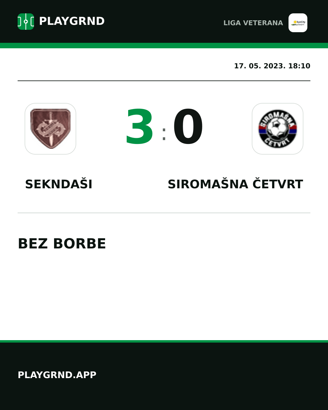 Instagram slika: Sekndaši 3:0 Siromašna Četvrt