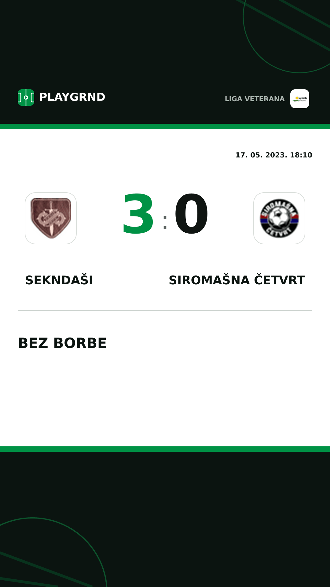 Instagram slika: Sekndaši 3:0 Siromašna Četvrt