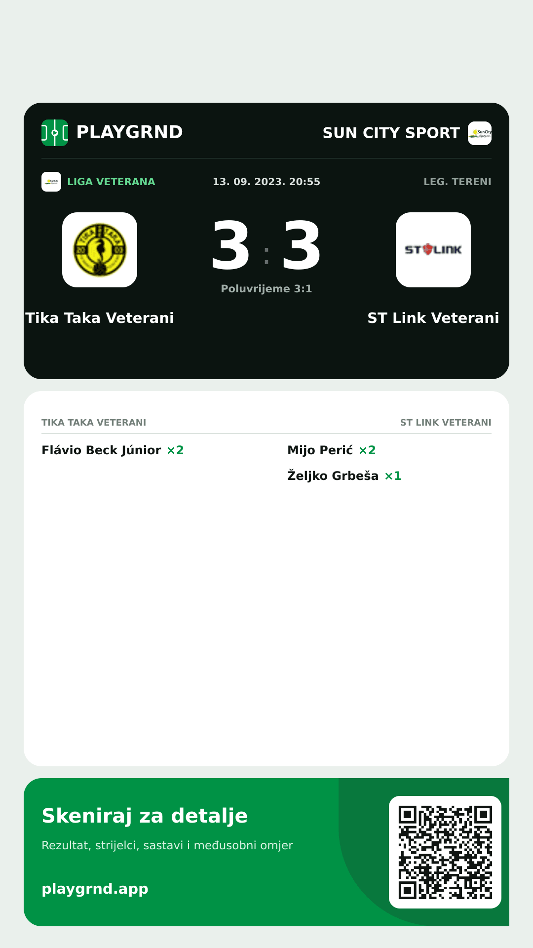 Story slika: Tika Taka Veterani 3:3 ST Link Veterani
