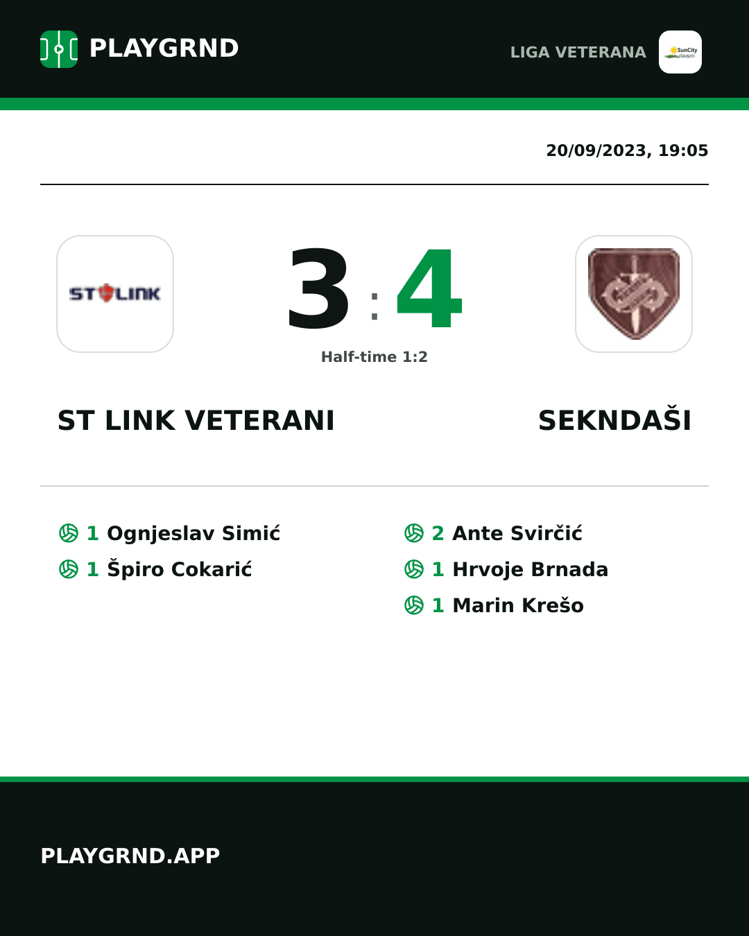 Instagram artwork: ST Link Veterani 3:4 Sekndaši